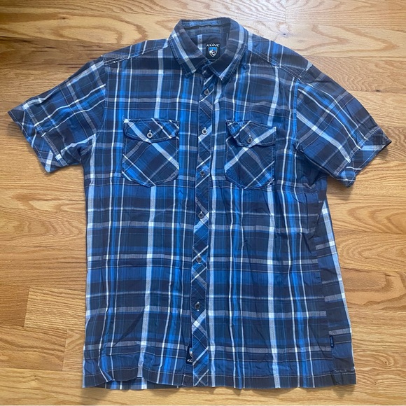 Kuhl Other - Kuhl Suncel button down short sleeve plaid shirt blue medium M hiking shirt